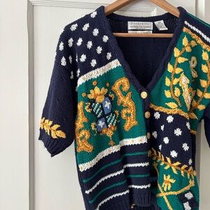 Portraits by Northern Isle Hand-Knit Short Sleeve Sweater Cardigan